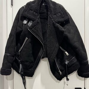 ZARA Black Shearling Women's Jacket